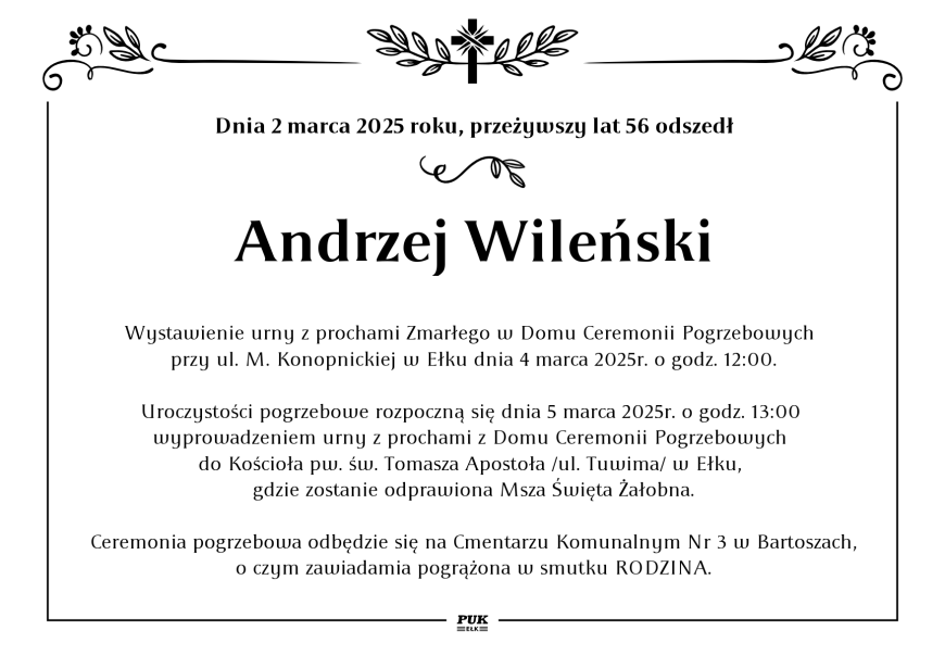 Andrzej Wileński - nekrolog